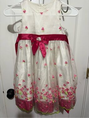 Nannette Girl White Jacket with Pink Accent